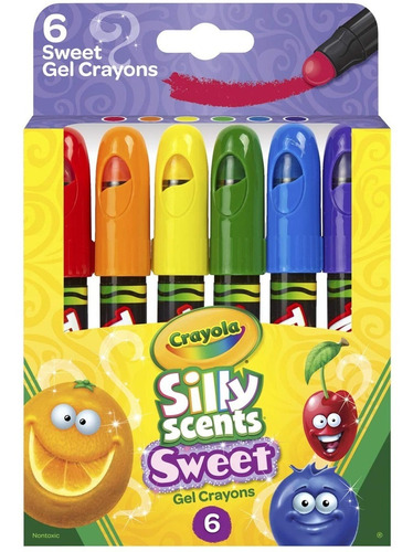 Crayones Crayolas De Gel Con Aroma X 6 Colores Surtidos Febo