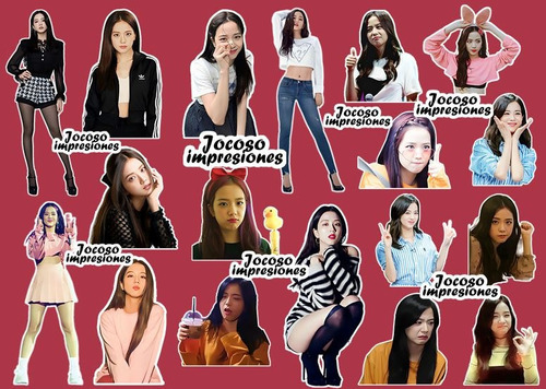 Stickers Jisoo Black Pink (resistentes Al Agua) X 18 U