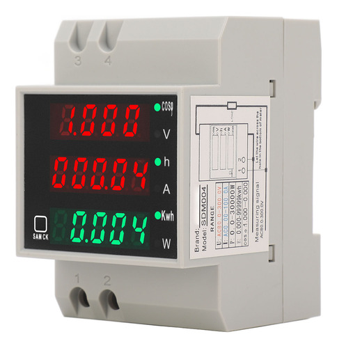 Medidor De Voltaje Ac 80-300v 100a Din Rail Power Digital