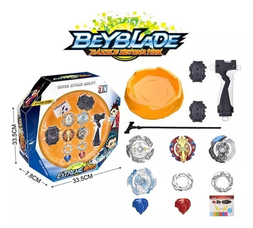 Beyblade Pista + 4 Trompos +2 Lanzadores - Tunitas Love 