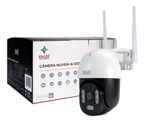 Câmera Inteligente Ia 2k Dome 360 Segurança Wifi Ip65 Alexa Cor Branco