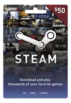 Comprar Steam Gift Card 50 Usd Global - Código Original