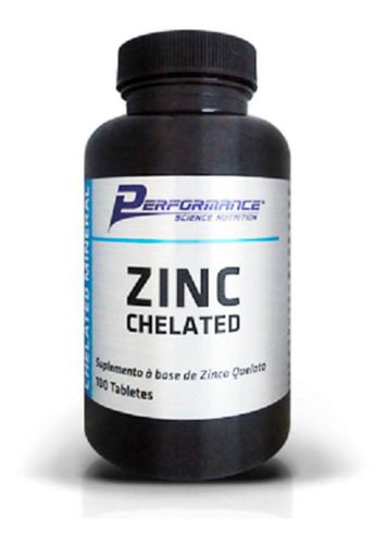 Zinc Chelated 100 Tabletes Performance Nutrition Sabor Natural