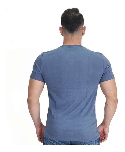 Camiseta Masculina Wrangler Azul Urbano Estampada