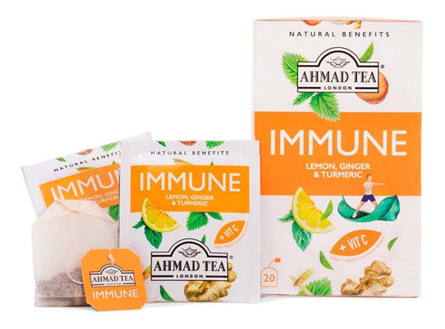 Té Ahmad Tea Limón, Jengibre Y Cúrcuma 20 Sobres 30g