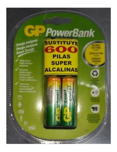 Baterias Pilas Aaa X 2 Recargables Con Cargador Gp 1000mah