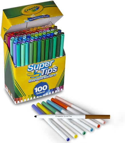 Imagen 1 de 5 de Box 100 Marcadores Crayola Super Tips