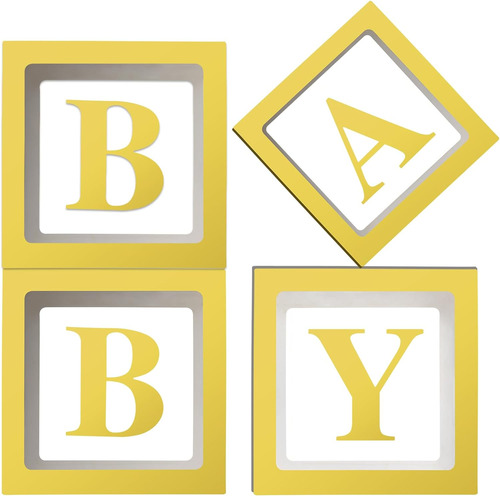 Cajas De Bebé Con Letras Para Baby Shower, Caja De Bloque Tr