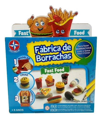 Brinquedo Kit Fabrica De Borrachas Fast Food 100g Da Estrela