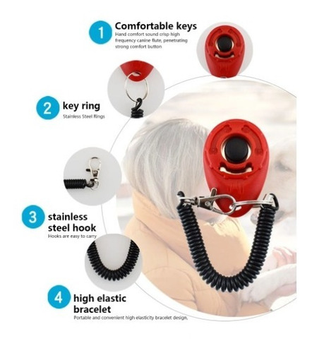 Imagen 3 de 6 de Obediencia Canina Corrige Perro Mascota Clicker Llavero Prac