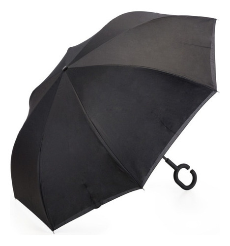 Guarda-chuva Invertido Grande Automático Abertura Invertida Cor Preto