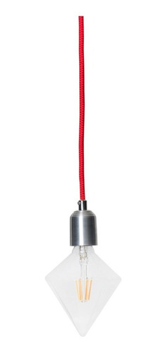 Lámpara De Techo Hydra  Plateada Con Cable Rojo