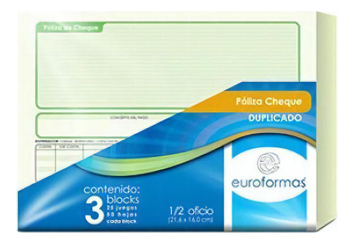 Poliza Cheque Euroforma Er011 Duplica 25 Jgs C/3b /v