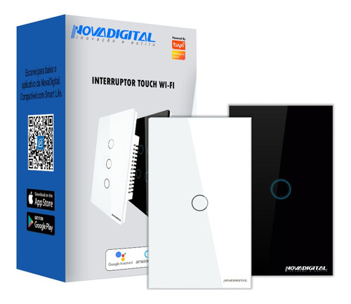 Interruptor Touch Wi-fi + Rf433mhz 01 Botão Novadigital