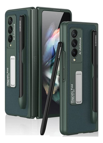 Funda Para Samsung Galaxy Z Fold 3 Con Bolsillo S-pen Lea14