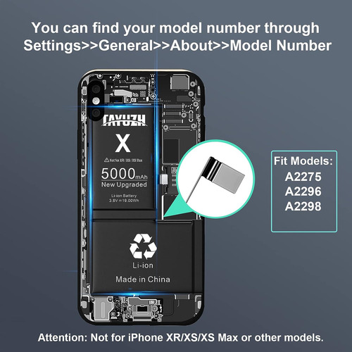 Batería Tayuzh 5000mah Para iPhone X Alta Capacidad Nueva Ba