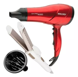 Secador De Cabelo 4000 Mallory Difusor Modelador 2x1 Bivolt