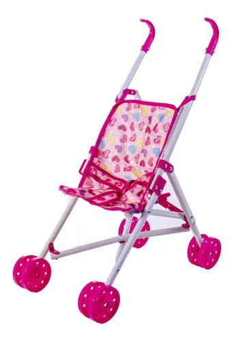 Carrito De Muñecas Clásico Pequeño Reborn, Rosa Y Blanco (9962