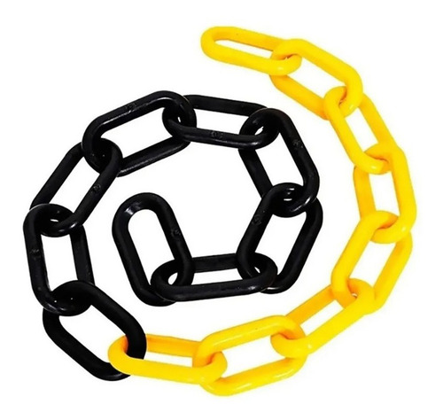 Corrente Plástica Amarela E Preta Elo Grande 9 Mm Plastcor