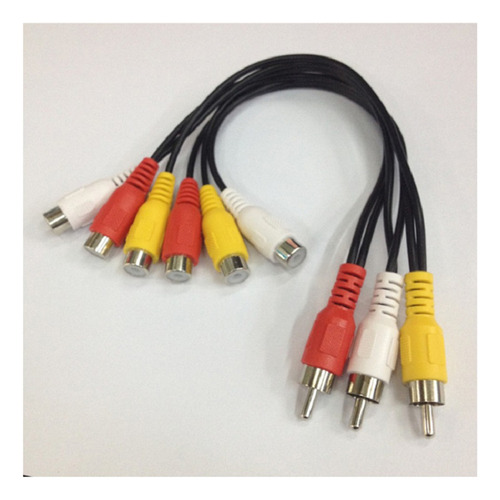 1 Adaptador De Cable Av Jack A 3 Rca 6 Hembra Divisor Enchuf