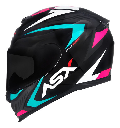 Capacete Asx Eagle Street Tifany  Brilhante + Viseira Fumê Tamanho do capacete 62/xl