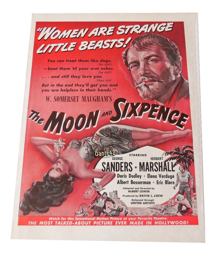 Dante42 Publicidad Antigua Retro Cine Moon Sixpence 1942