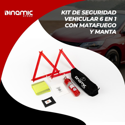 Imagen 2 de 8 de Kit Seguridad 6 En 1 Vehicular Auto Matafuego Econo Manta.