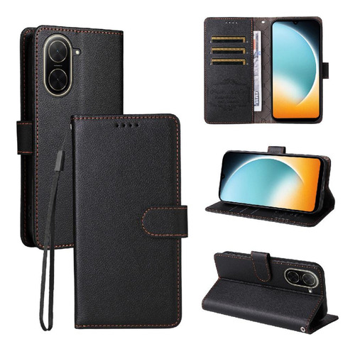 Funda Con Tapa Para Xiaomi Poco C71 4g, Ranura Para Tarjetas, Carga Inalámbrica, Soporte Magnético Para Coche