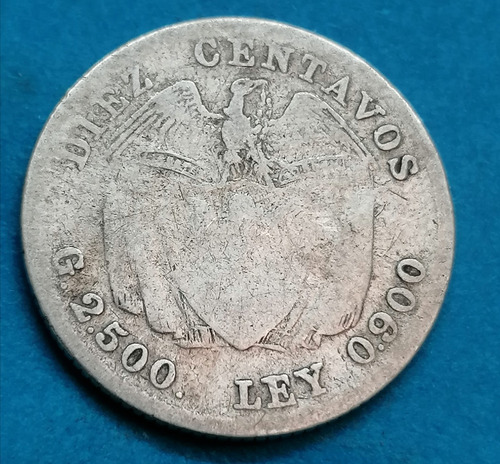 Colombia Moneda 10 Centavos 1920 Plata