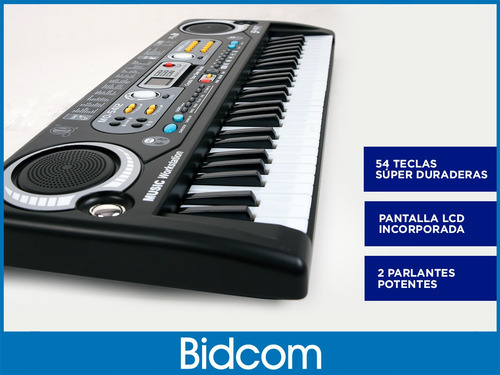 Imagen 5 de 9 de Teclado Organo Electronico Musical Instrumento 54 Teclas