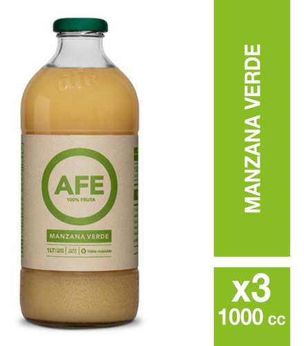 Jugo Afe Manzana Verde Botella 3x1000cc