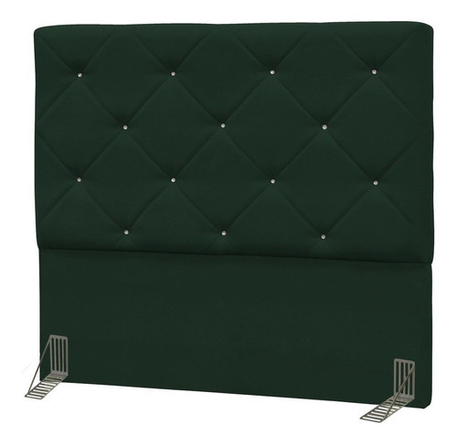 Cabeceira Casal King Oásis 195 Cm Suede Liso Verde Musgo - D Cor Verde-escuro