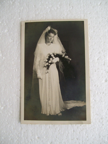 Antiga Foto Tipo Postal - Noiva - 1947 - Leia O Anúncio 