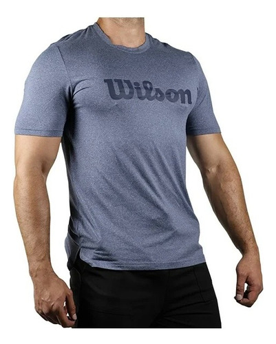 Playera Wilson Deportiva De Cuello Redondo Azul Jaspe