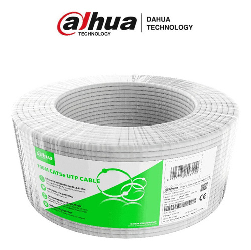 Bobina De 100 Mts Cable Utp Cat 5e Cca Color Blanco Dahua