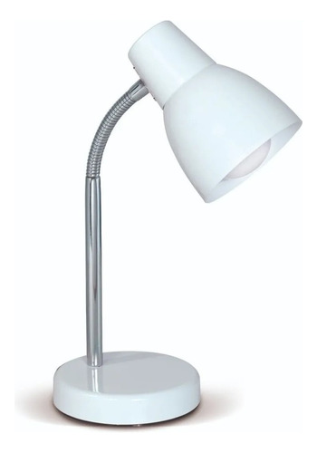 Lampara Mesa Estudio Escritorio Velador Flexible Luz Led Estructura Blanco