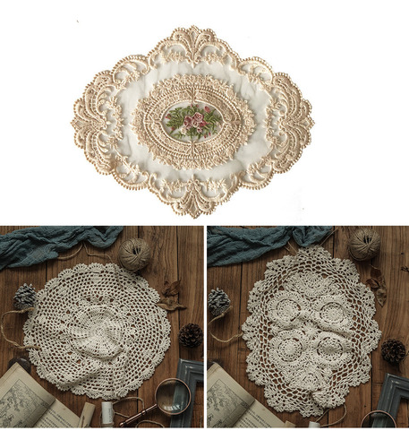 Mantel De Mesa Doilies A Prueba De Polvo, De Algodón