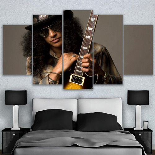 5 Cuadros Canvas Slash Gibson Guitarra  Arte Diseño Unico