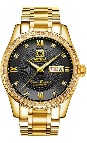 Carnival Mens Dial Automatic Full Gold Stainless Steel