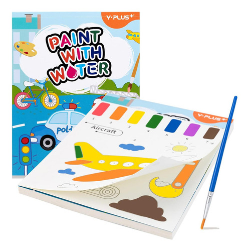Yplus Libro Para Colorear Acuarela Con Pincel - Tráfico