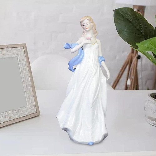 Escultura De Mujer, Mxmwj-001, 1pz, Azul/blanco, 30x12x12, P Color Blanco/Azul