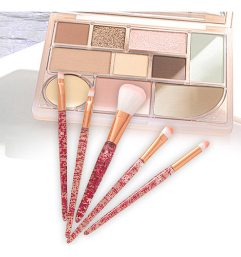 Conjunto De 5 Pinceles De Maquillaje Con Brillo Deslumbrante