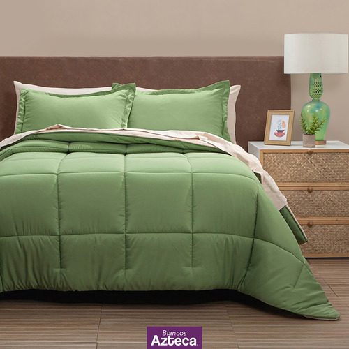 Set 7 Pzs Edredón Down Doble Vista King Size Con Fundas