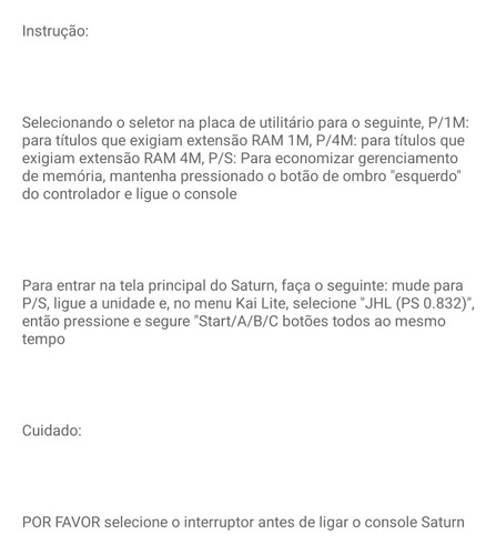 Fenrir Duo Saturn Ode + Pseudo Kai + 2 Controles E Cartão Sd