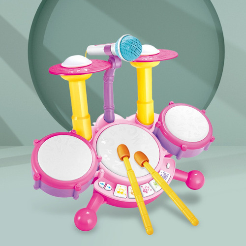 Juego De Batería Para Niños Con Baquetas Y Micrófono,