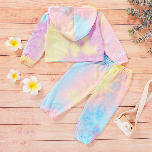 Wj Conjunto De Sudadera Con Capucha Y Pantalones Teñidos