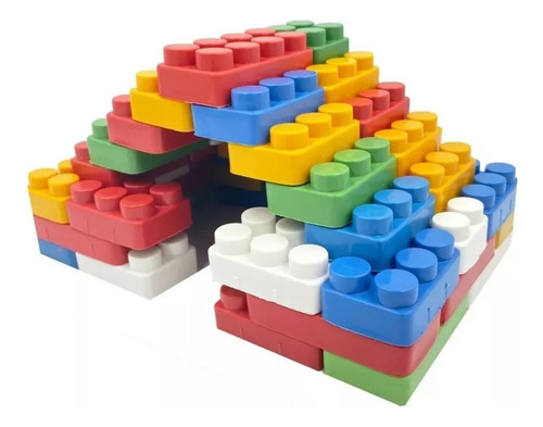 Blocos De Montar Com Balde Brinquedo Educativo E Didático 112 Peças Brinquedo Infantil Interativo