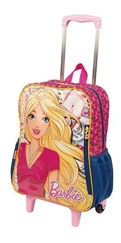 Kit Mochila Rodinha Lanch Estojo Barbie 19m Sestini Original