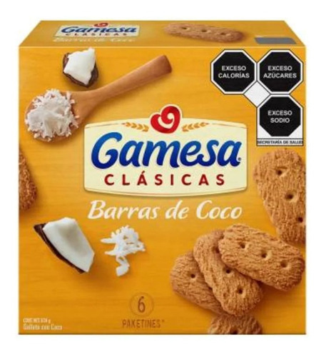 Galletas Barras De Coco Gamesa Clásicas 634 G