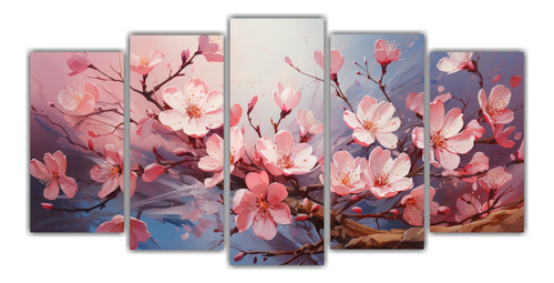 Cinco Canvas Conceptos Violetas Para Oficina 100x50cm